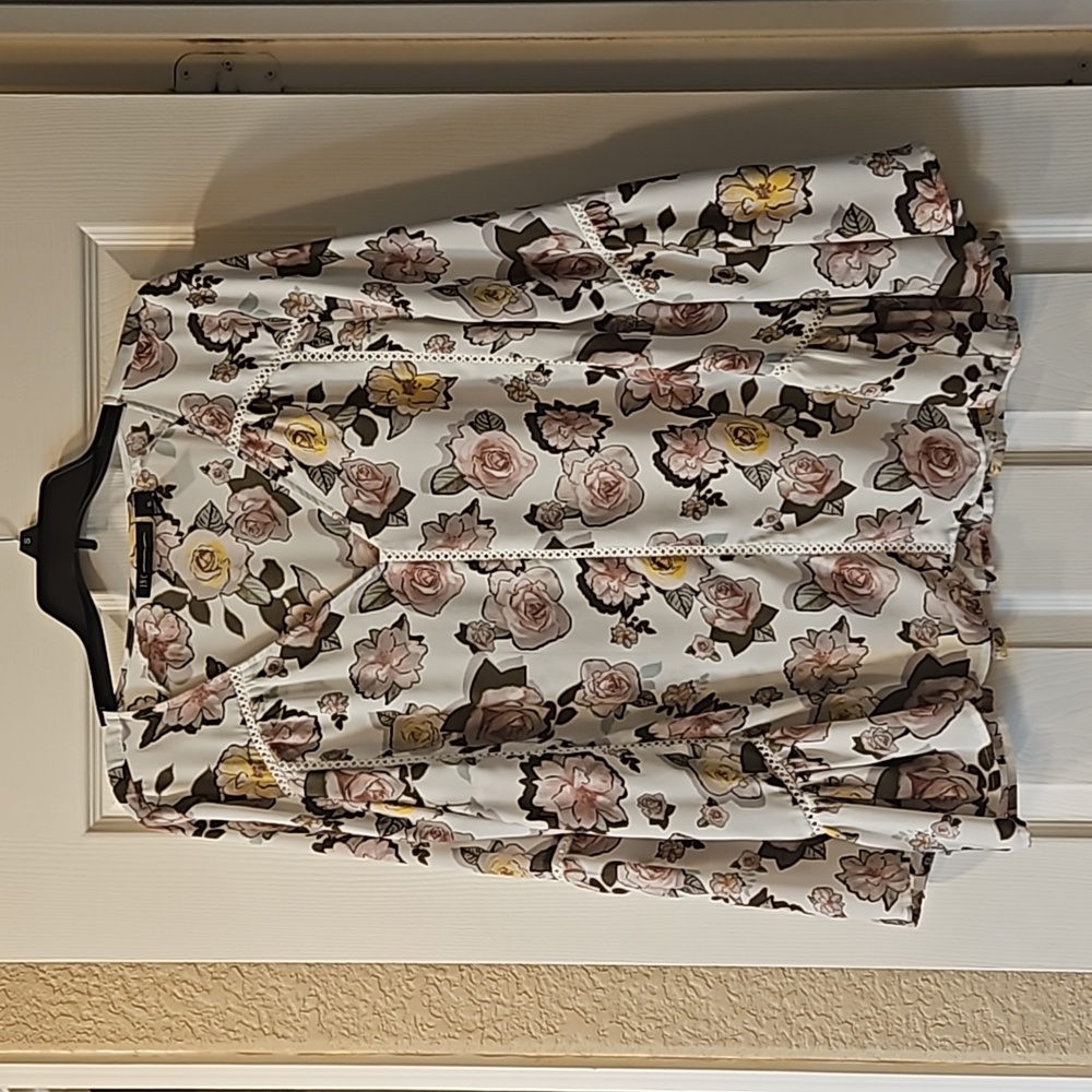 INC floral bell sleeve blouse